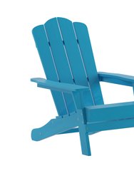 Nassau Adirondack Chair With Cup Holder, Weather Resistant HDPE Adirondack Chair In Blue, Set Of 4 - Blue