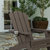 Nassau Adirondack Chair With Cup Holder, Weather Resistant HDPE Adirondack Chair In Brown, Set Of 4