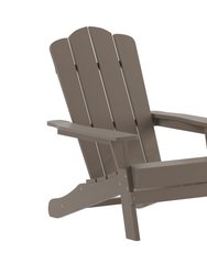 Nassau Adirondack Chair With Cup Holder, Weather Resistant HDPE Adirondack Chair In Brown, Set Of 4 - Brown
