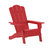 Nassau Adirondack Chair With Cup Holder, Weather Resistant HDPE Adirondack Chair In Red - Red