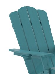 Nassau Adirondack Chair With Cup Holder, Weather Resistant HDPE Adirondack Chair, Set of 2