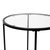 Newbury Glass End Table with Round Matte Black Frame and Vertical Legs