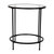 Newbury Glass End Table with Round Matte Black Frame and Vertical Legs