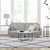 Niklas Mid Century Modern Split-Back Sofa Futon with 3 Recline Positions In Elegant Gray Faux Linen Upholstery - Gray Faux Linen
