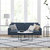 Niklas Mid Century Modern Split-Back Sofa Futon With 3 Recline Positions In Elegant Navy Faux Linen Upholstery - Navy Faux Linen