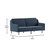 Niklas Mid Century Modern Split-Back Sofa Futon With 3 Recline Positions In Elegant Navy Faux Linen Upholstery