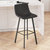 Oretha Modern Black Faux Leather Upholstered Bar Stools With Contoured, Low Back Bucket Seats And Iron Frames - Set Of 2