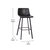 Oretha Modern Black Faux Leather Upholstered Bar Stools With Contoured, Low Back Bucket Seats And Iron Frames - Set Of 2