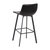 Oretha Modern Black Faux Leather Upholstered Bar Stools With Contoured, Low Back Bucket Seats And Iron Frames - Set Of 2