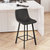 Oretha Modern Black Faux Leather Upholstered Counter Stools With Contoured, Low Back Bucket Seats And Iron Frames - Set Of 2