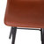 Oretha Set Of 2 Modern Cognac Faux Leather Upholstered Bar Stools With Contoured, Low Back Bucket Seats And Iron Frames