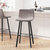Oretha Set Of 2 Modern Gray Faux Leather Upholstered Bar Stools With Contoured, Low Back Bucket Seats And Iron Frames - Gray