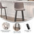 Oretha Set Of 2 Modern Gray Faux Leather Upholstered Counter Stools With Contoured, Low Back Bucket Seats And Iron Frames