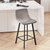 Oretha Set Of 2 Modern Gray Faux Leather Upholstered Counter Stools With Contoured, Low Back Bucket Seats And Iron Frames