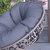 Papasan Style Woven Wicker Swivel Patio Chair In Silver with Removable All-Weather Dark Gray Cushion