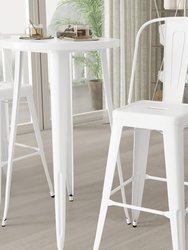 Pasadena 3 Piece Outdoor Dining Set with Bar Height Table and Stools in White