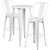 Pasadena 3 Piece Outdoor Dining Set with Bar Height Table and Stools in White