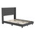 Percy Modern Full Platform Bed With Padded Channel Stitched Charcoal Faux Linen Upholstered Wingback Headboard and 8.6" Underbed Clearance