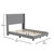 Percy Modern Full Platform Bed With Padded Channel Stitched Gray Faux Linen Upholstered Wingback Headboard And 8.6" Underbed Clearance