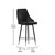 Petra Set Of Two Modern Bar Height Faux Leather Upholstered Dining Stools With Chrome Accented Metal Frames And Footrests