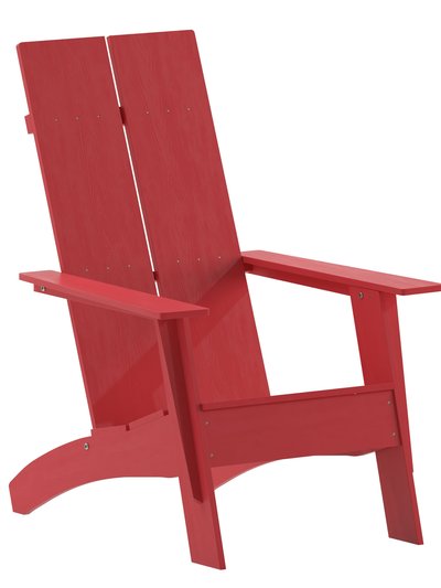 Merrick Lane Piedmont Modern 2 Slat Back All-Weather Poly Resin Wood Adirondack Chair product