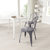 Powder Coated Metal Stacking Dining Chair with Clear Coat Finish and Plastic Floor Glides for Indoor Use - Gray