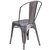 Powder Coated Metal Stacking Dining Chair with Clear Coat Finish and Plastic Floor Glides for Indoor Use