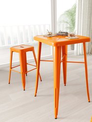 Retta Bar Height Patio Dining Table - Orange