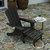 Ridley Adirondack Chair With Cup Holder And Pull Out Ottoman, All-Weather HDPE Indoor/Outdoor Lounge Chair In Black