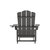 Ridley Adirondack Chair With Cup Holder And Pull Out Ottoman, All-Weather HDPE Indoor/Outdoor Lounge Chair In Gray, Set Of 2