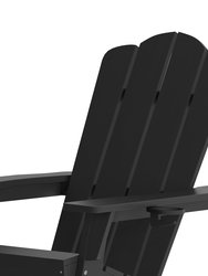 Ridley Adirondack Rocking Chair With Cup Holder, Weather Resistant HDPE Adirondack Rocking Chair In Black