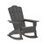 Ridley Adirondack Rocking Chair With Cup Holder, Weather Resistant HDPE Adirondack Rocking Chair In Gray - Grey