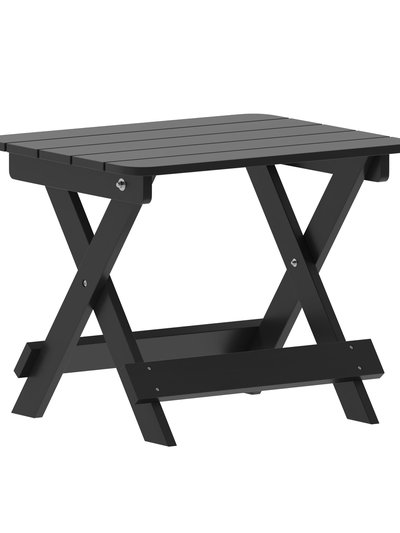 Merrick Lane Ridley Outdoor Folding Side Table, Portable All-Weather HDPE Adirondack Side Table In Black product