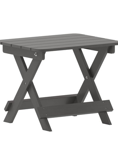 Merrick Lane Ridley Outdoor Folding Side Table, Portable All-Weather HDPE Adirondack Side Table In Gray product