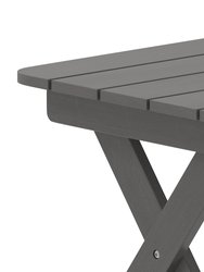 Ridley Outdoor Folding Side Table, Portable All-Weather HDPE Adirondack Side Table In Gray
