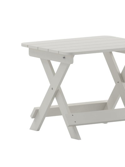 Merrick Lane Ridley Outdoor Folding Side Table, Portable All-Weather HDPE Adirondack Side Table In White product