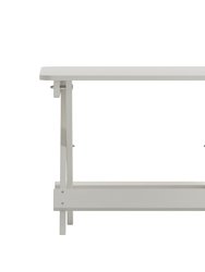 Ridley Outdoor Folding Side Table, Portable All-Weather HDPE Adirondack Side Table In White