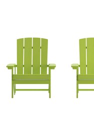 Riviera Adirondack Patio Chairs With Vertical Lattice Back And Weather Resistant Frame - Set Of 2 - Lime