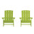 Riviera Adirondack Patio Chairs With Vertical Lattice Back And Weather Resistant Frame - Set Of 2 - Lime