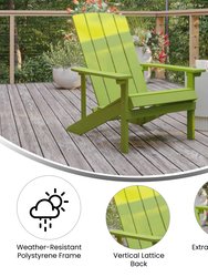 Riviera Adirondack Patio Chairs With Vertical Lattice Back And Weather Resistant Frame - Set Of 2