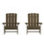 Riviera Adirondack Patio Chairs With Vertical Lattice Back And Weather Resistant Frame - Set Of 2 - Mahogany