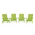Riviera Adirondack Patio Chairs With Vertical Lattice Back And Weather Resistant Frame - Set Of 4 - Lime
