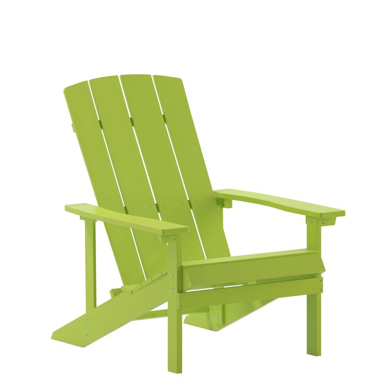 Riviera Adirondack Patio Chairs With Vertical Lattice Back And Weather Resistant Frame - Lime