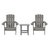 Riviera All-Weather Adirondack Patio Chairs With Matching Side Table - Set Of 2