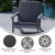 Riviera All-Weather Poly Resin Wood Adirondack Style Deep Seat Patio Club Chair With Cushions, Black/Charcoal