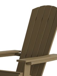 Riviera Poly Resin Folding Adirondack Lounge Chair - All-Weather Indoor/Outdoor Patio Chair - Set Of 4