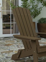 Riviera Poly Resin Folding Adirondack Lounge Chair - All-Weather Indoor/Outdoor Patio Chair - Set Of 4