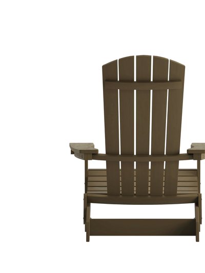 Merrick Lane Riviera Poly Resin Folding Adirondack Lounge Chair - All-Weather Indoor/Outdoor Patio Chair product
