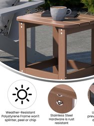 Riviera Poly Resin Indoor/Outdoor All-Weather Adirondack Side Table In Gray