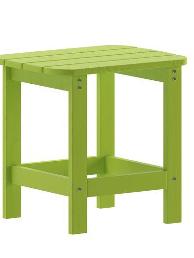Merrick Lane Riviera Poly Resin Indoor/Outdoor All-Weather Adirondack Side Table - Lime Green product